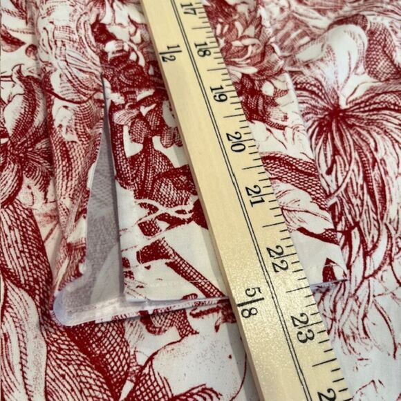 Petersyn Lilah Dress in Perth Long Puff Sleeve Zip Back Mini Red White Size XS - Picture 14 of 15